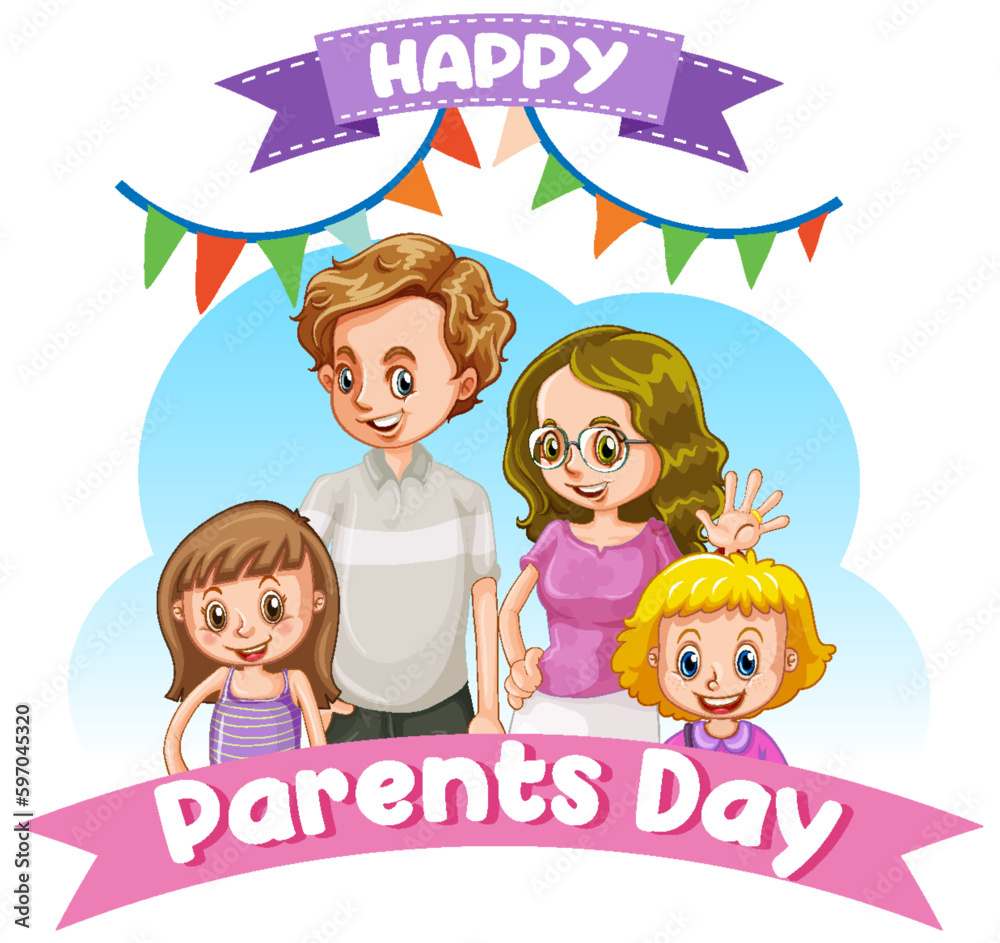 Wall mural Happy parents day banner