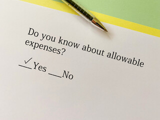 Questionnaire about taxes