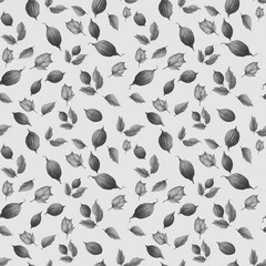 Fototapeta na wymiar Seamless texture with plant leaves and nuts
