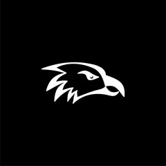 Eagle head logo isolated on black background 