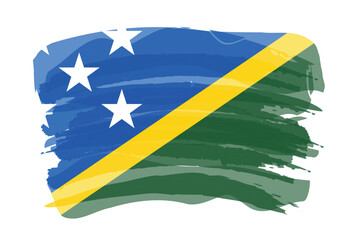Brush stroke flag of SOLOMON ISLANDS