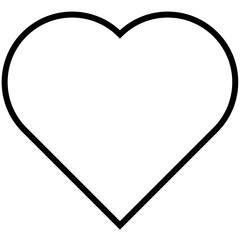 Heart icon, beautiful flat style black outline color Valentine's Day symbol, perfect shape love object, happy thoughts, health or life illustration for web, app, mobile, UI, game. Isolated graphic.