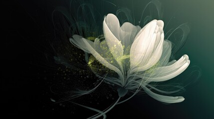 Abstract Painting Wallpaper. Contemporary Art Texture with Flowers. Generative AI.