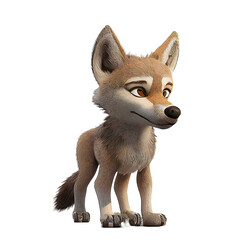 Cartoon cute wolf isolated