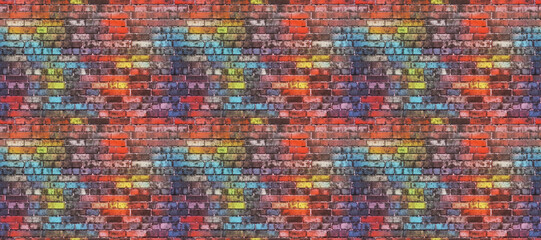 seamless pattern of many multi-colored bricks. wall of colored bricks. background made of colorful cubes. digital ai art