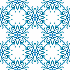 Trendy organic green border. Blue ecstatic boho