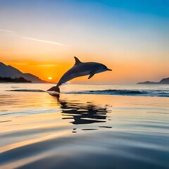 dolphin jumping into the sea