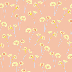 seamless doodle cute pastel flower pattern background