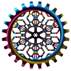 illustration of Colorful Cogwheel on white background