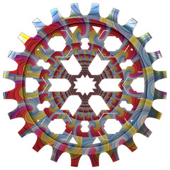 illustration of Colorful Cogwheel on white background