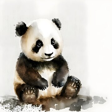 Kleiner Panda Wasserfarben Illustration. Generative AI