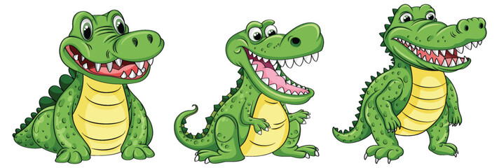 Fototapeta premium Funny Cartoon Crocodile Character