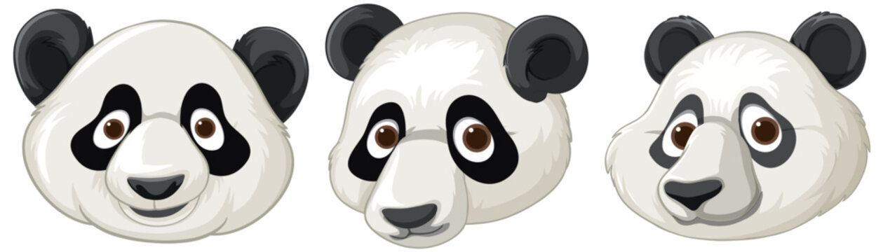 Panda cartoon face images