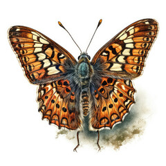 Marsh Fritillary butterfly watercolor created by Generative Ai Tools