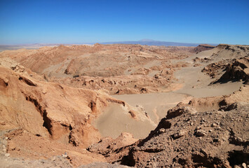 Incredible Rock Formations of Valley of the Moon or Valle de la Luna in Atacama Desert, Los Flamencos National Reserve, Northern Chile, South America