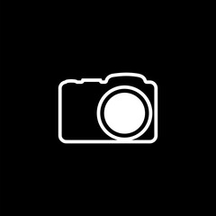 Photo Camera Icon On black Background
