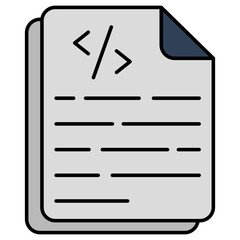 A flat design icon of coding file