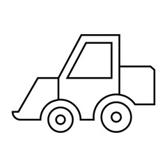 Tractor icon vector. Excavator illustration sign. rack symbol or logo.