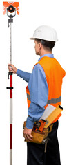 Portrait of a Land Surveyor Working