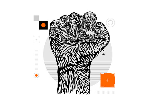 illustration of a tightly clenched fist