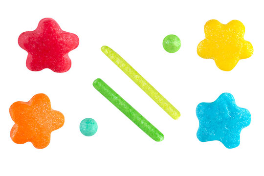 Set Of Sugar Sprinkles Isolated On Transparent Background.