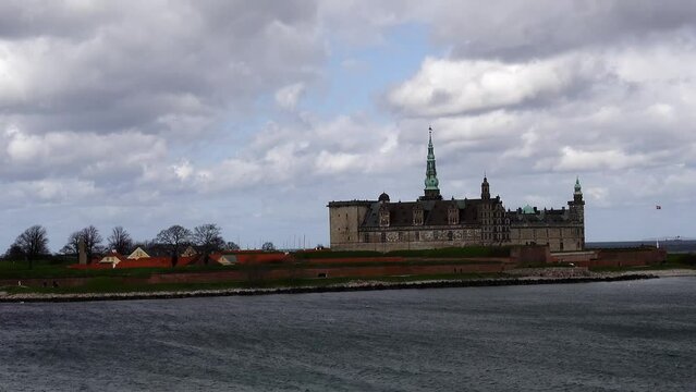 Helsingor, Denmark The Kronborg Hamlet castle seen fro the sea.