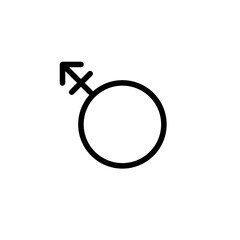 Transgender person symbol. Circle with crossed arrow. Pixel perfect, editable stroke