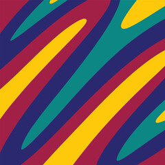 Obraz premium Retro 70s wavy swirls background vector illustration