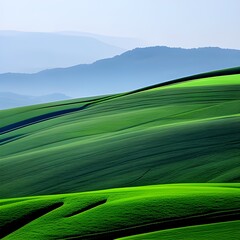 green wheat field in summer