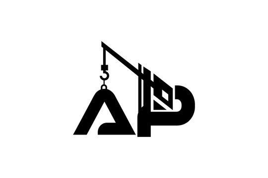 letter AP construction logo design template element vector