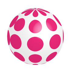 Colorful beach plastic ball on transparent background