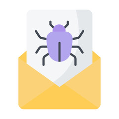 Email Virus Flat Icon