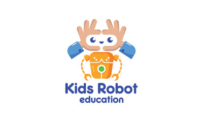 Kids Robot Education logo. Robot logo design for company