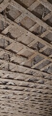 Wooden ceiling in an old house. Repair of an old ceiling. 