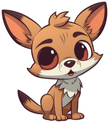 Fototapeta na wymiar Funny and cute coyote transparency sticker.