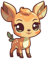 Funny and cute deer transparency sticker.