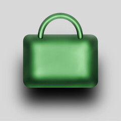 シンプルなバックのイラスト、立体的なバッグのアイコンイラスト、シンプルな立体的バッグのイラスト素材