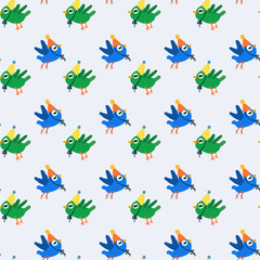 Seamless pattern with cute birds great for banners, wallpapers, wrapping.