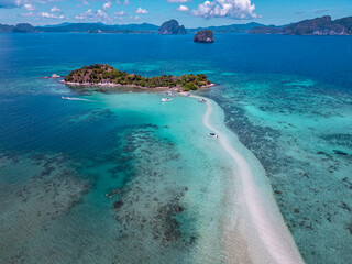 Aerial view of remote islands in Philippines