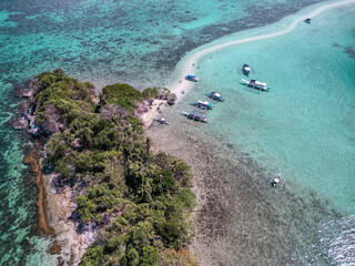 Aerial view of Snake Beach in Palawan