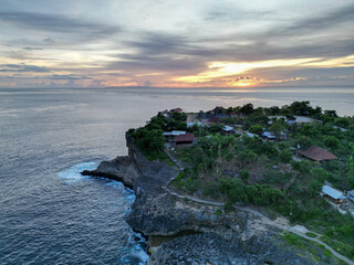 Aerial view of the coast of nusa penida in Indonesia