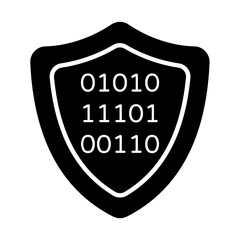 Obraz premium Binary Code Security Glyph Icon