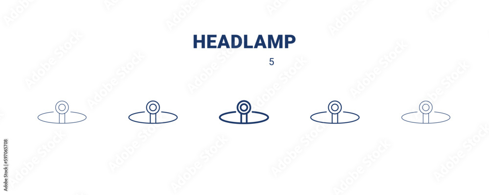 Canvas Prints headlamp icon. Thin, light, regular, bold, black headlamp icon set from dental health collection. Editable headlamp symbol can be used web and mobile