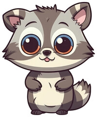 Funny and cute raccoon transparency sticker.