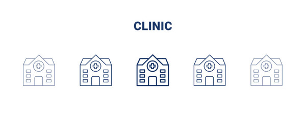 clinic icon. Thin, light, regular, bold, black clinic icon set from dental health collection. Editable clinic symbol can be used web and mobile