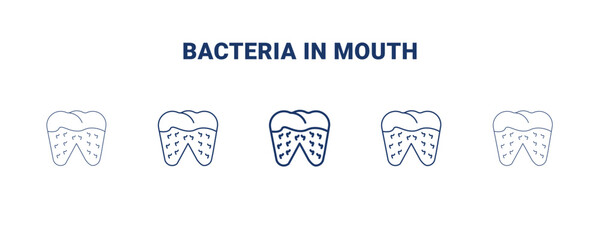 bacteria in mouth icon. Thin, light, regular, bold, black bacteria in mouth icon set from dental health collection. Editable bacteria in mouth symbol can be used web and mobile