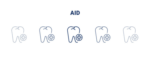 aid icon. Thin, light, regular, bold, black aid icon set from dental health collection. Editable aid symbol can be used web and mobile