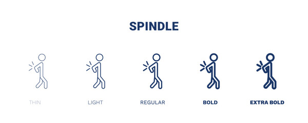 spindle icon. Thin, light, regular, bold, black spindle icon set from people and relation collection. Outline vector. Editable spindle symbol can be used web and mobile