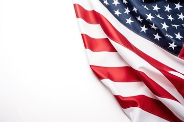 Flag of the united states of america on white background. American flag for Memorial Day, 4th of July, Labour Day. Ai generated