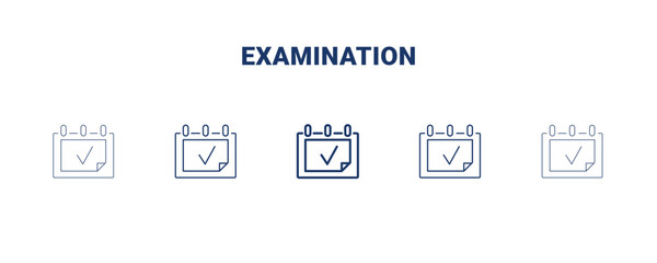 examination icon. Thin, light, regular, bold, black examination icon set from dental health collection. Editable examination symbol can be used web and mobile